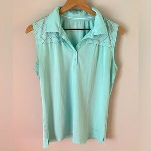 Women's Lady Hagen Golf Sleeveless Polo Shirt Size Medium Mint Green Dri Fit